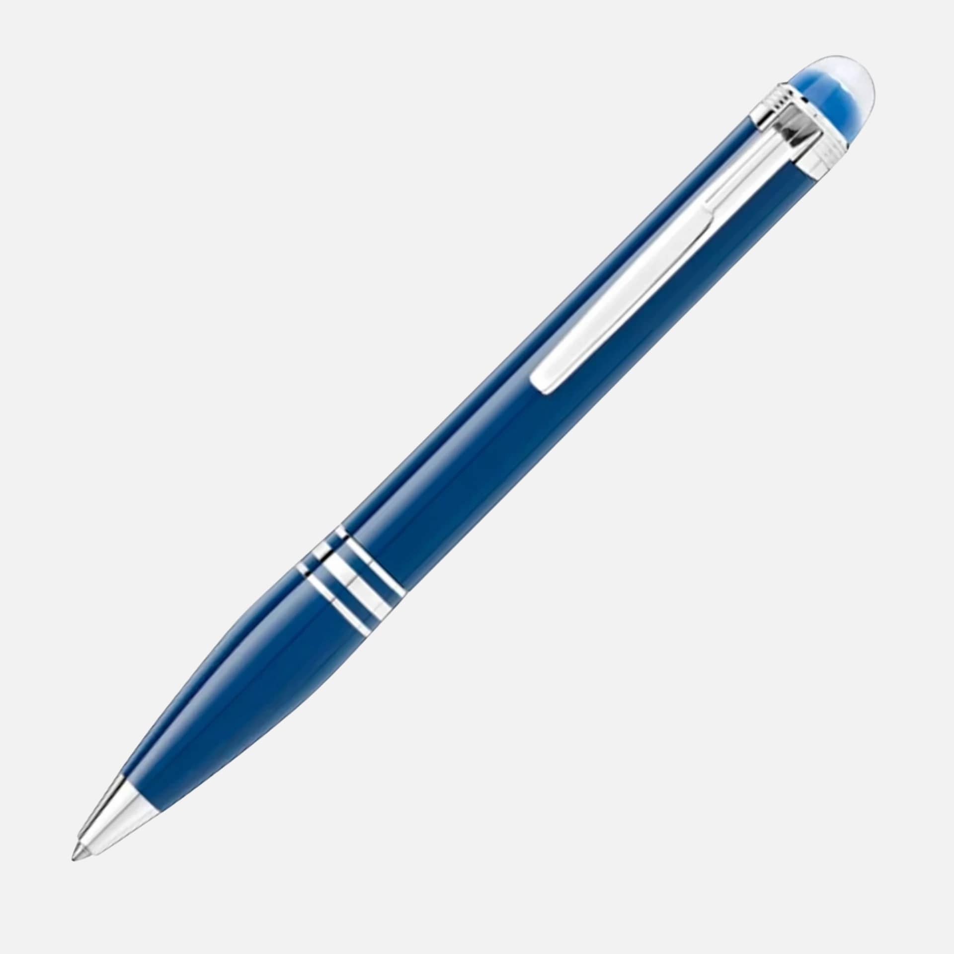 Penna Montblanc StarWalker Blue Planet in resina blu con dettagli platino
