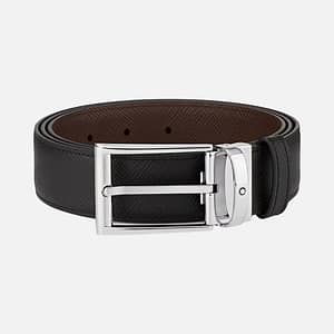 Montblanc Cintura Reversibile Nero/Marrone 35 mm - Stile Versatile e Raffinato