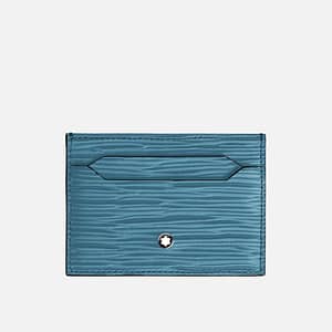 Portafoglio Mini 4810 Verticale 6 Scomparti in Pelle Blu Fumé