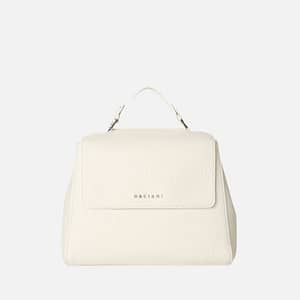 Borsa Sveva Soft Piccola a mano in pelle con tracolla Bianco Orciani