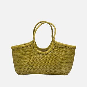 Borsa Nantucket Big Bamboo Green - Dragon Diffusion Intrecciata a Mano