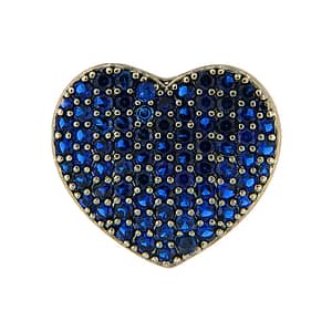 Orecchino Cuore Argento Zirconi Blu Rodio Nero - Make Your Jewels