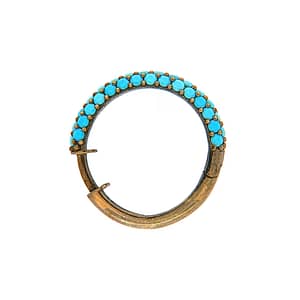 Orecchino Cerchio Small Argento Zirconi Turchesi Rodio Nero - Make Your Jewels