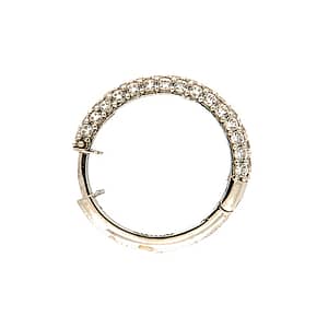 Orecchino Cerchio Small Argento Zirconi Bianchi Rodio Bianco - Make Your Jewels