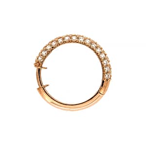 Orecchino Cerchio Small Argento Zirconi Bianchi Oro Rosa - Make Your Jewels