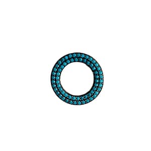Pendente Cerchio Piccolo Argento Zirconi Turchesi Rodio Nero - Make Your Jewels