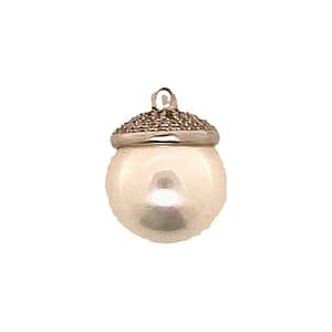 Pendente Perla Bianca Argento Zirconi Bianchi Rodio Bianco - Make Your Jewels