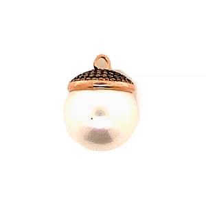 Pendente Perla Bianca Argento Zirconi Champagne Oro Rosa - Make Your Jewels