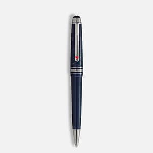 Penna a sfera Montblanc Classique 80 Days in resina blu scuro con cappuccio inciso