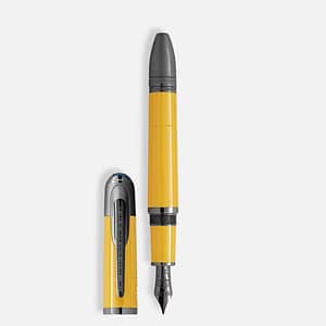 Stilografica Montblanc Enzo Ferrari Giallo Modena con cappuccio inciso, clip in rutenio e pennino in oro 14K