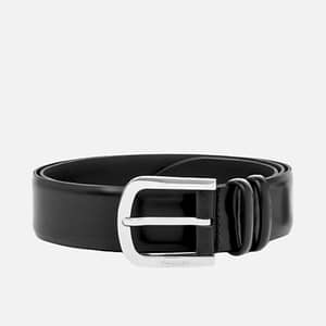 Cintura Orciani classica in vitello nero con fibbia palladio – SKU 08270_N