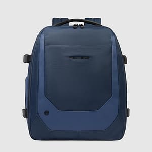 Piquadro zaino porta pc 15,6 da viaggio in tessuto riciclato blu