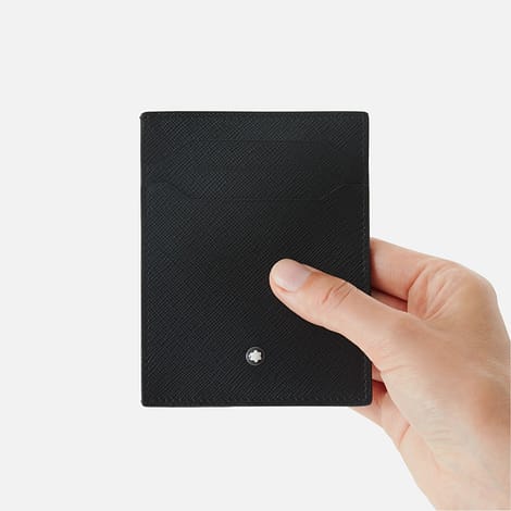 Porta carte Montblanc Sartorial 4 scomparti con porta documento in pelle Saffiano nera