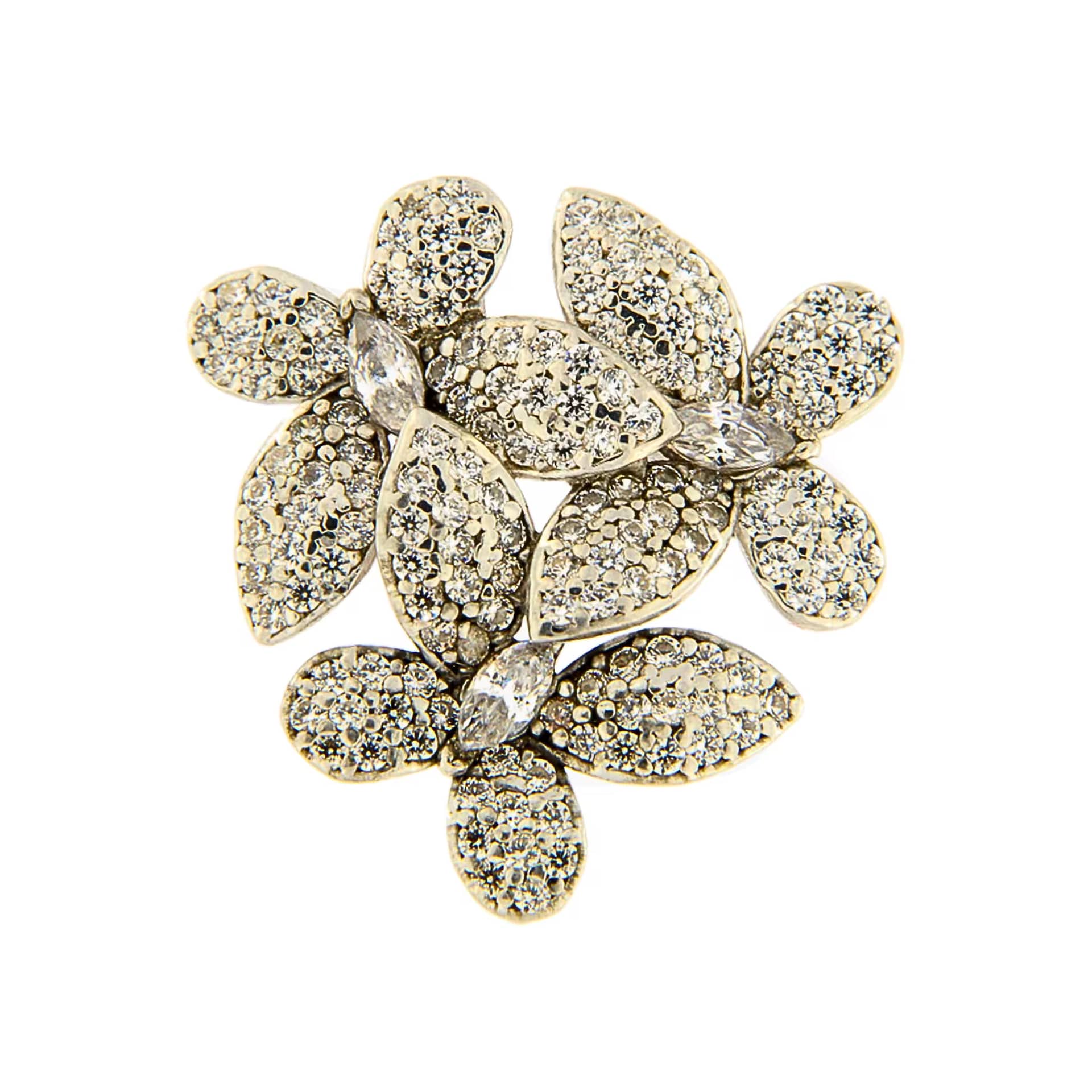Orecchino 3 Farfalle Argento Zirconi Bianchi Rodio Bianco - Make Your Jewels