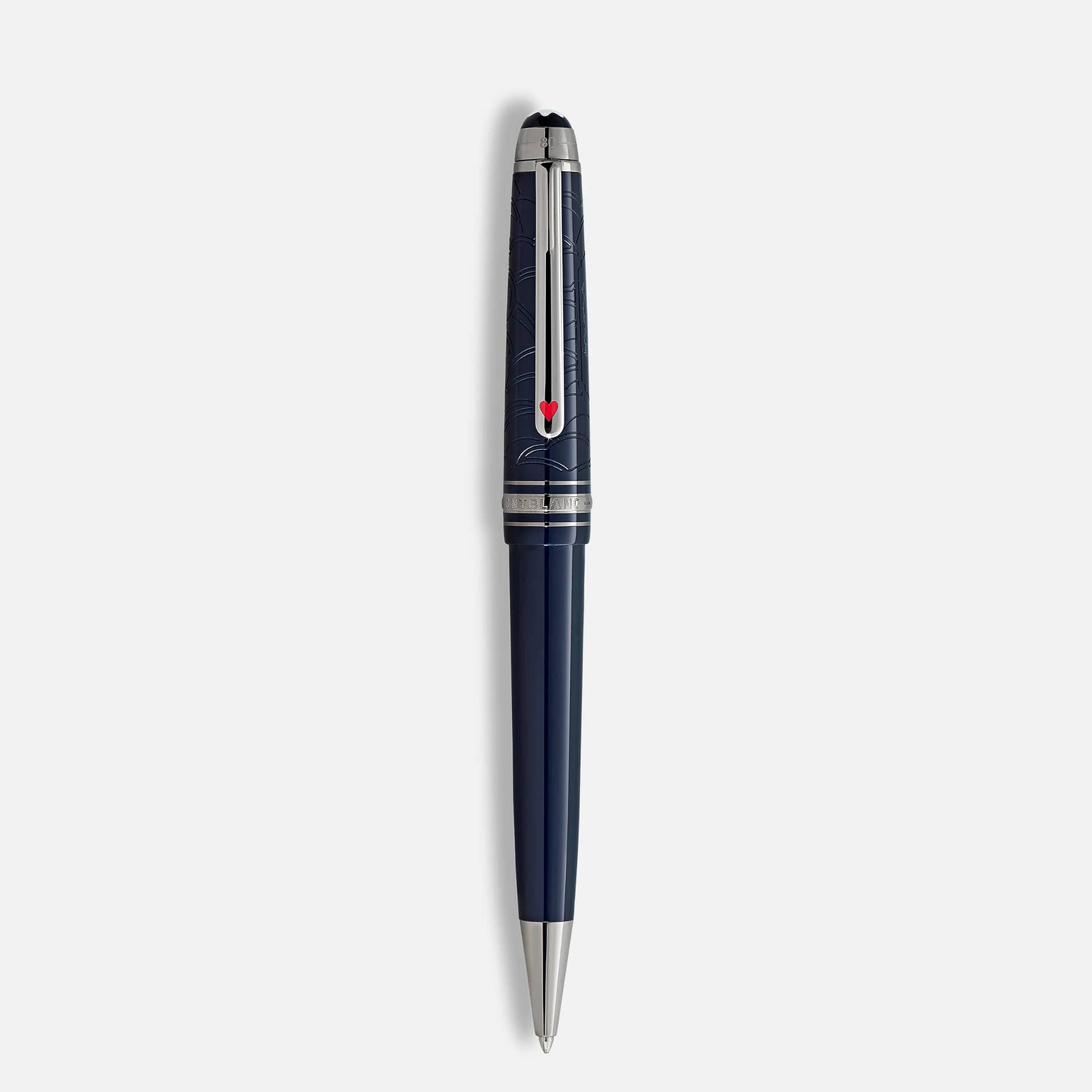 Montblanc Classique 80 Days Ballpoint in resina blu scuro con cappuccio inciso