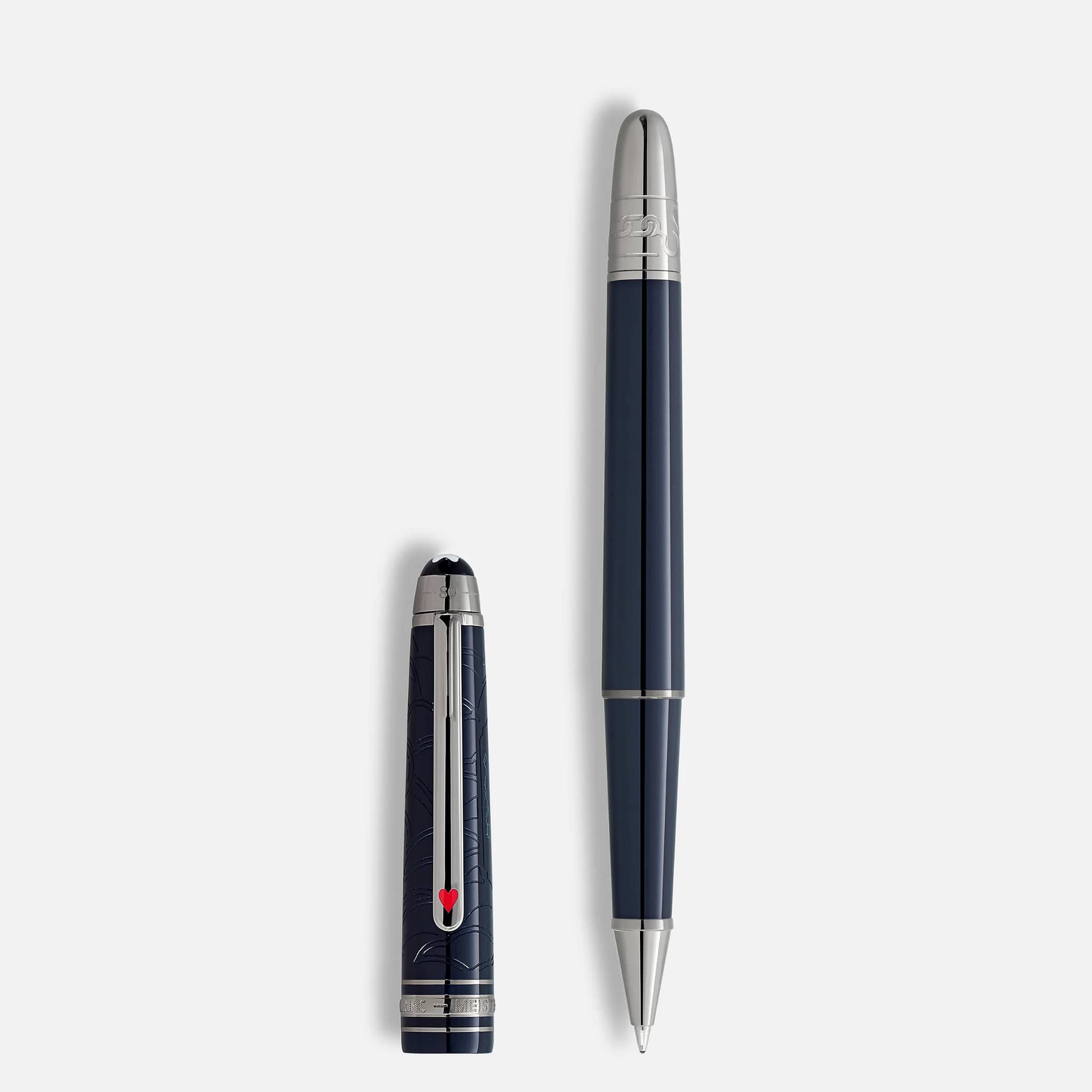 Roller Montblanc Classique 80 Days in resina blu scuro con cappuccio inciso