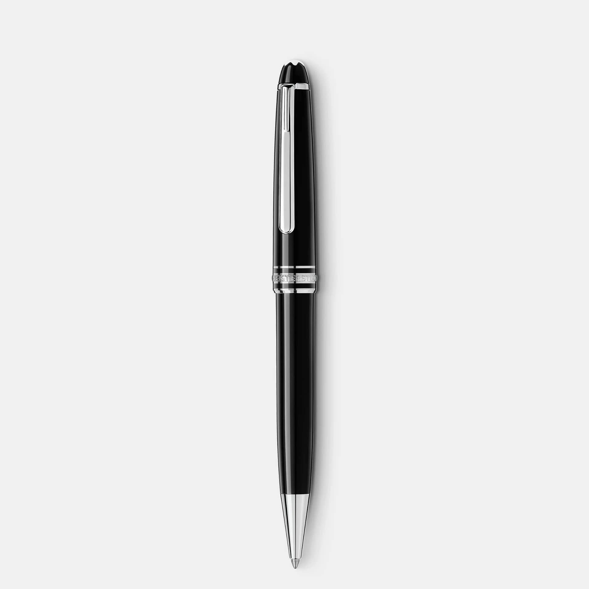 Penna Montblanc Meisterstück Platinum-Coated Classique in resina nera con finiture platino