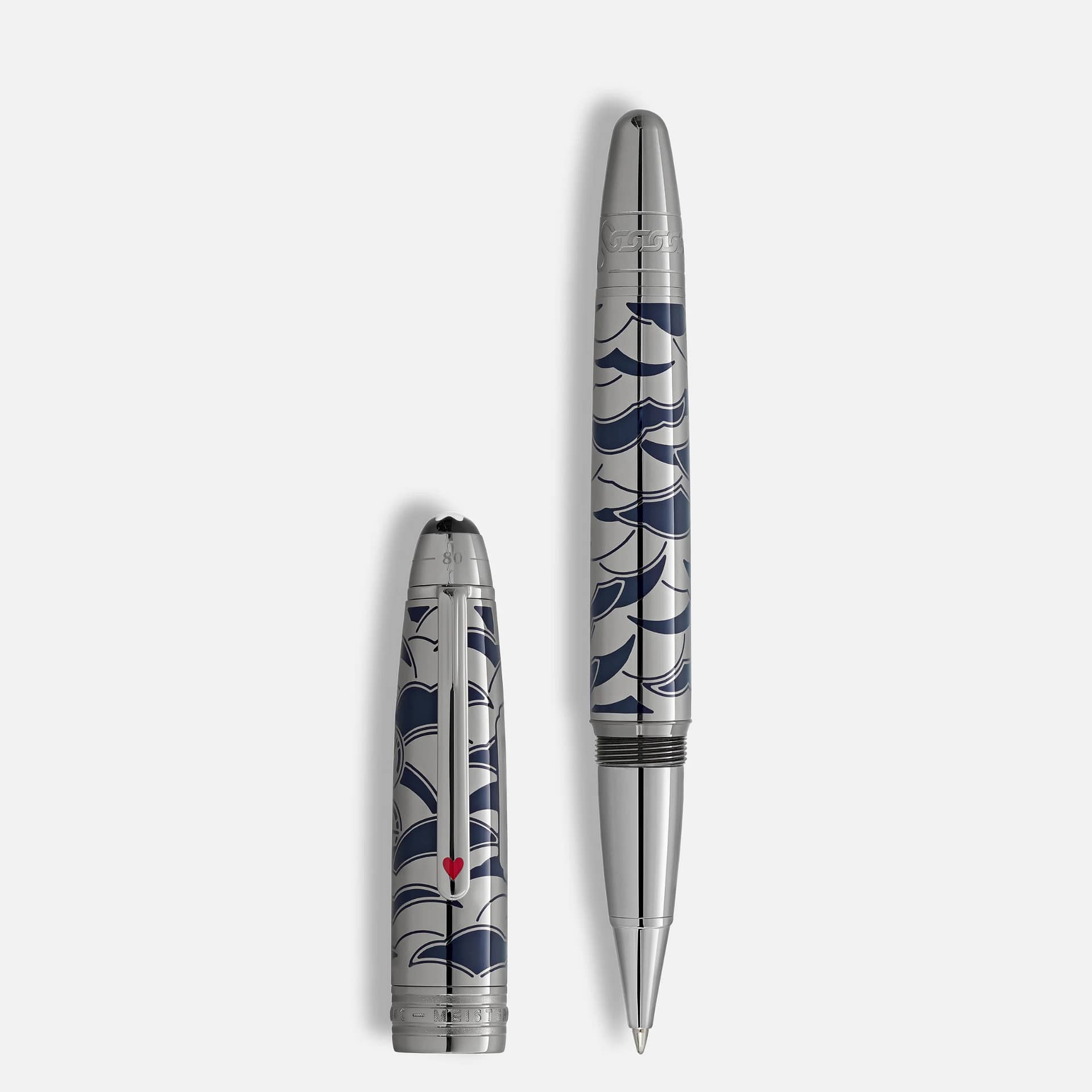 Montblanc LeGrand 80 Days Roller in metallo rutenio con incisioni narrative