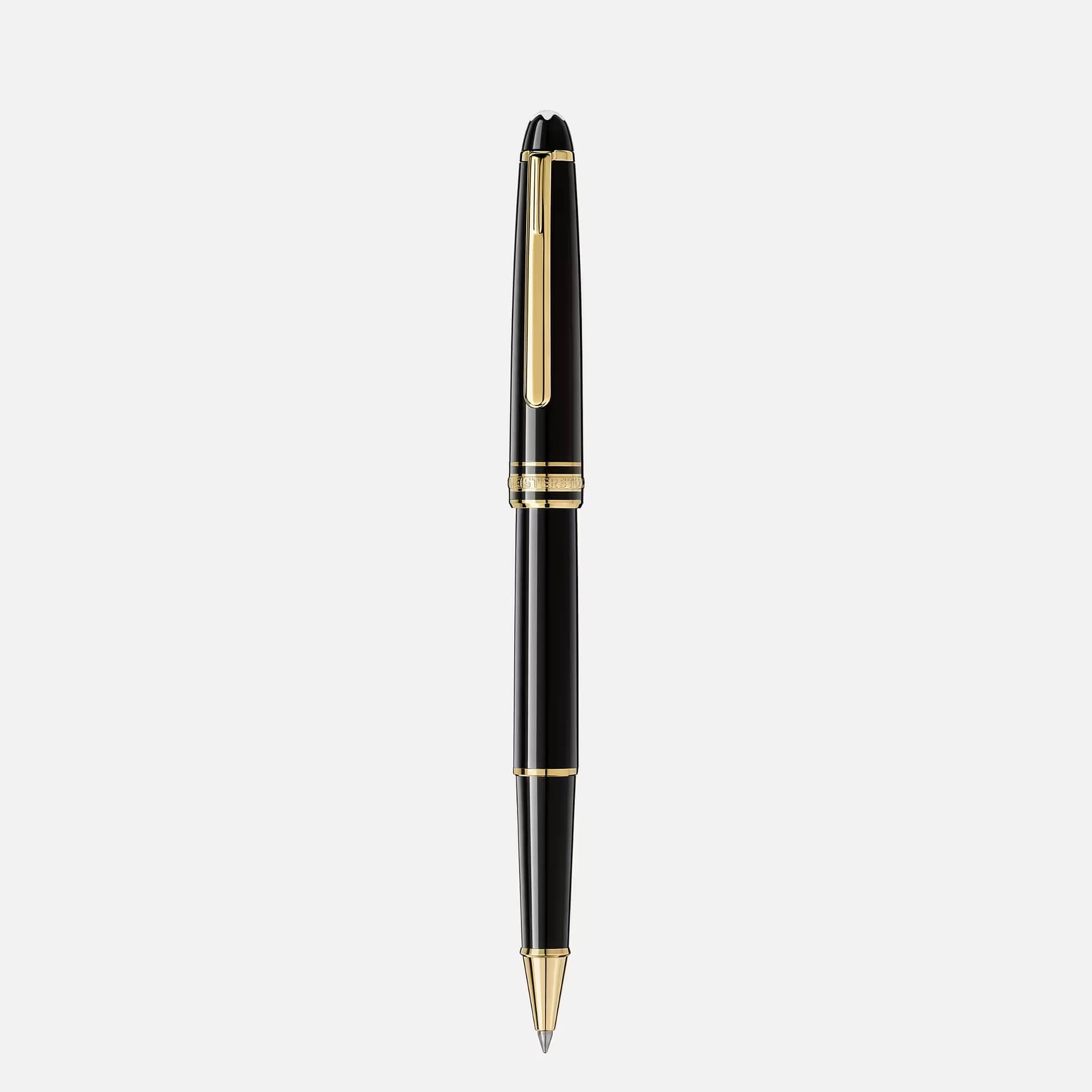 Montblanc Roller Gold-Coated Classique vista laterale in resina nera