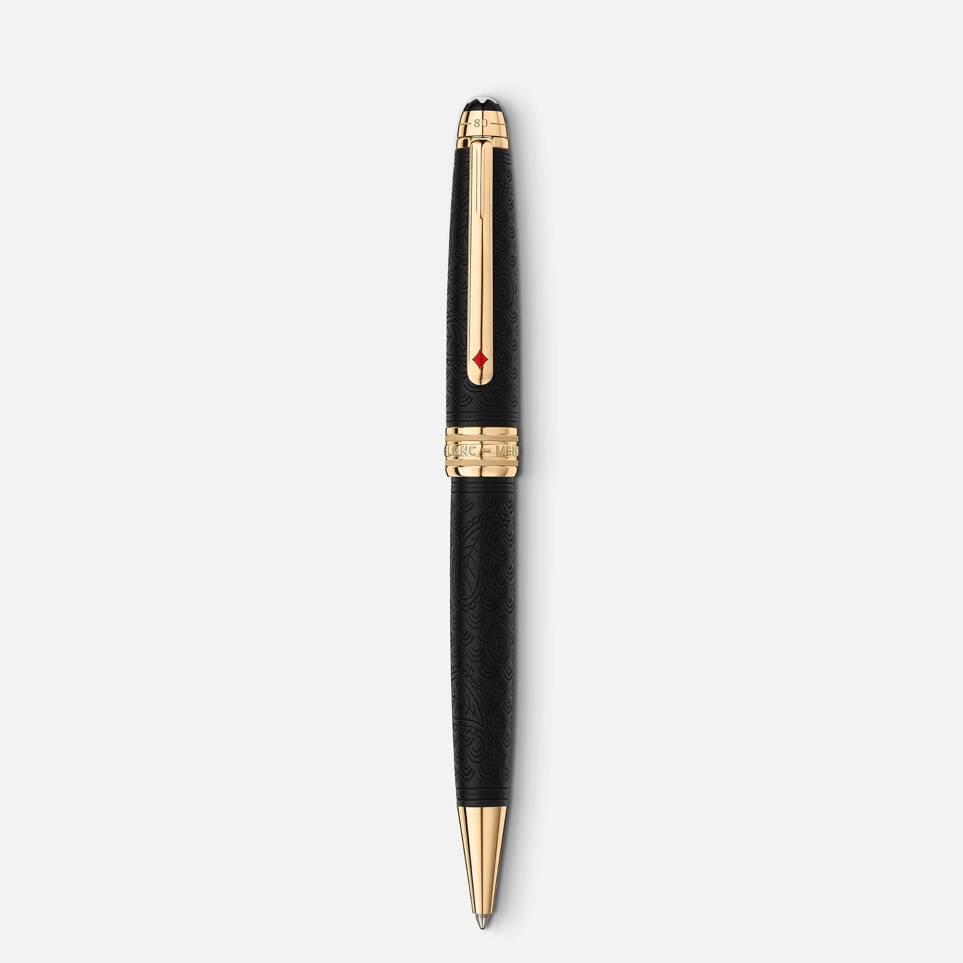 Penna Montblanc Meisterstück 80 Days Midsize vista frontale con clip dorata