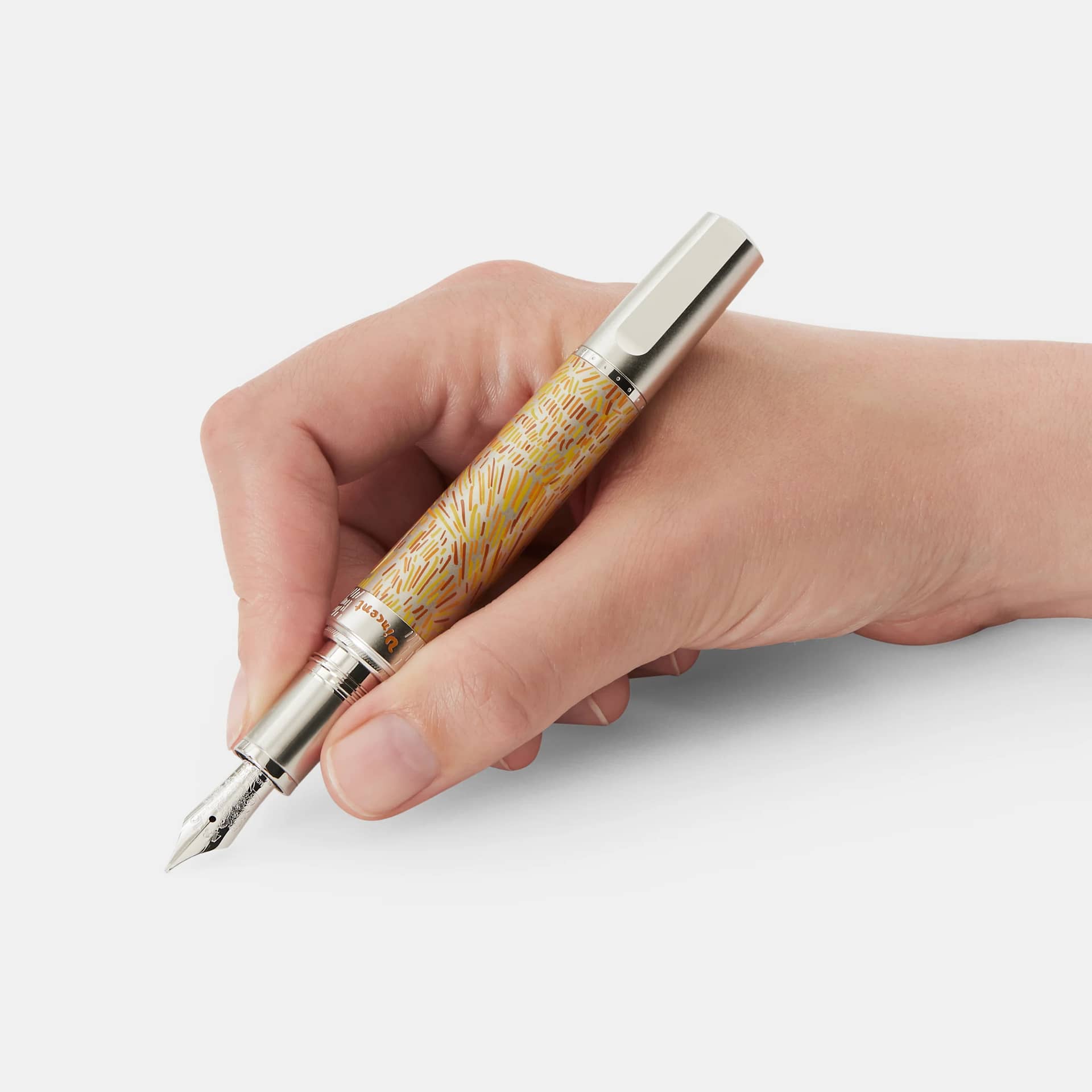 Montblanc Van Gogh Fountain Pen impugnata con cappuccio in legno